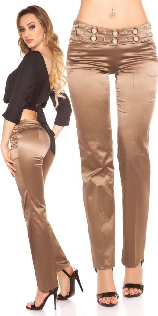 pants with studs and glitter Cappuccino